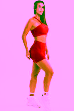 Top fitness - top peônia vermelho lichia