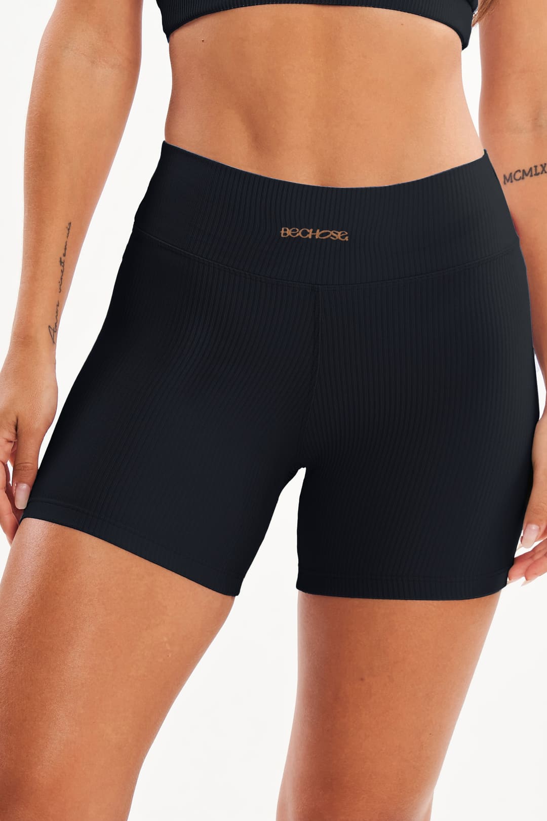Shorts perpetua preto canelado 1 Shorts Perpétua Preto Canelado - Imagem 1