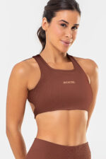 Top Cravo Marrom Pantone Canelado