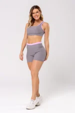Top Cravo Cinza Canelado / Rosa Balerine - Imagem 4