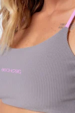Top Flor Cinza Canelado / Rosa Balerine - Imagem 4