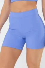 Shorts Peônia Azul Cerúleo Canelado - Imagem 5