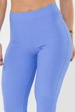 Legging Peônia Azul Cerúleo Canelado - Imagem 3