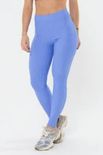 Legging Peônia Azul Cerúleo Canelado - Imagem 4