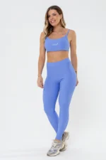 Legging Peônia Azul Cerúleo Canelado - Imagem 6
