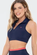 Top Polo Lótus Azul Marinho - Imagem 3