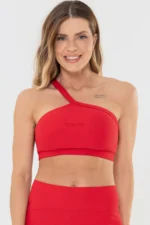 Top Peônia Vermelho Scarlet Canelado