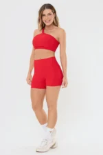 Shorts Lótus 2.0  Vermelho Scarlet Canelado - Imagem 5