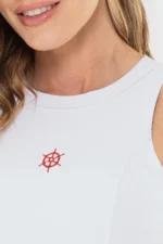 Regata Jasmim Branco Navy - Imagem 2