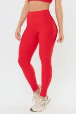 Legging Peônia Vermelho Scarlet Canelado - Imagem 5