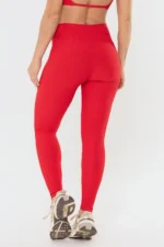 Legging Peônia Vermelho Scarlet Canelado - Imagem 2