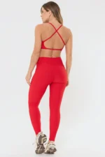 Legging Peônia Vermelho Scarlet Canelado - Imagem 7