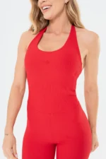 Macacão Lírio Vermelho Scarlet Canelado - Imagem 4