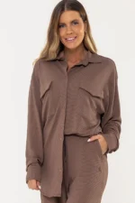 Camisa Violeta Marrom