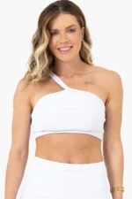 Top Peônia Branco Canelado